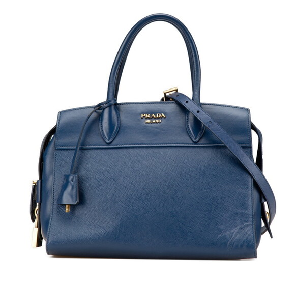 PRADA Blue Leather Shoulder Bag